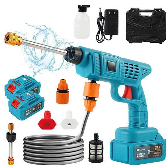 Nettoyeur haute pression, fonctionnement sans fil, jet haute pression, avec 2 batteries