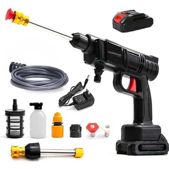 nettoyeur haute pression sans fil 200W, pistolet pulvérisateur 30 bar, version incolore, pour batteries Makita 18V, 1 batterie incluse