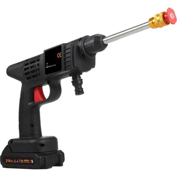 Nettoyeur haute pression sans fil - Appareil portable - 150 PSI - 21 V - Batterie 8000 mAh, chargeur inclus - Noir