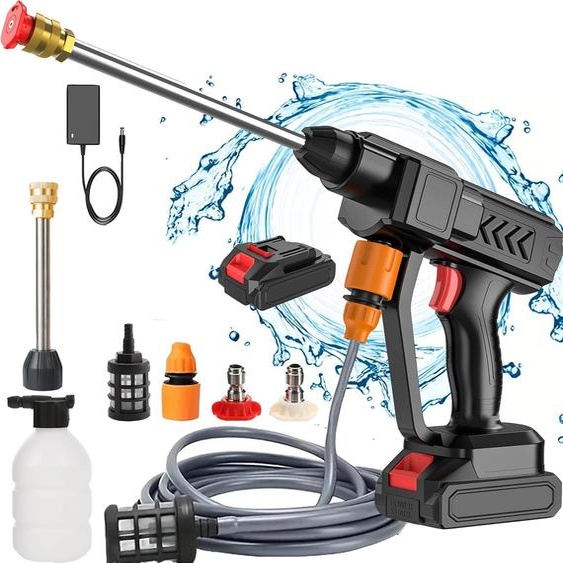 Nettoyeur haute pression sans fil - Pistolet de pulvérisation maniable - 30 bars - 700 W - 48 V - Avec 1 batterie - Argent