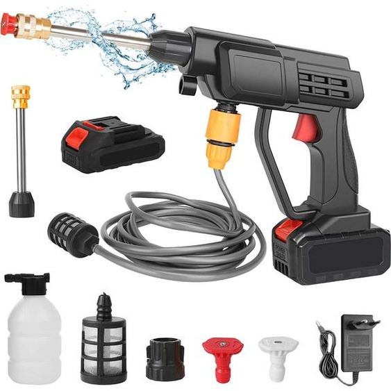 Nettoyeur haute pression sur batterie pour Makita 18V (Type B), 200 W, 30 bar, orange, incl. 1x batterie