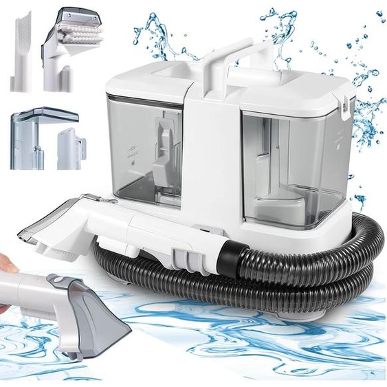 Nettoyeur vapeur - Appareil manuel - Puissance daspiration 9000 Pa - Brosse à vaporisation - Pour tapis, voiture et canapé -