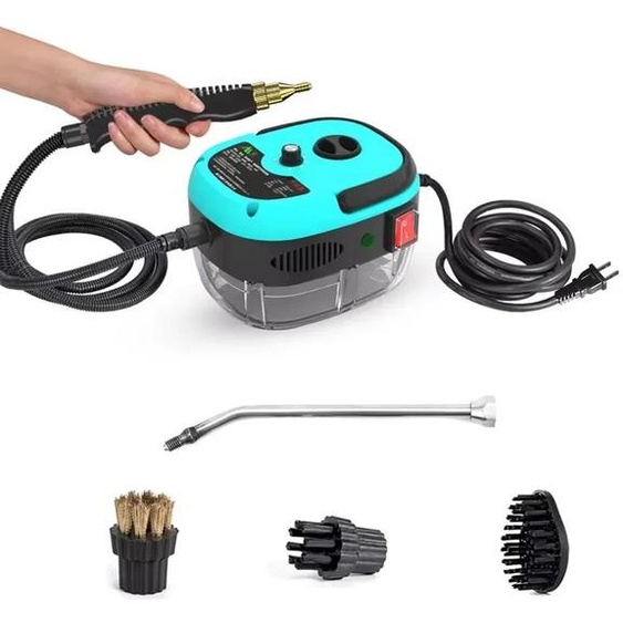 Nettoyeur vapeur - Appareil portable - 2500 W - Vapeur haute pression - Pour usage domestique, cuisine, automobile - Prise EU 220V - Bleu