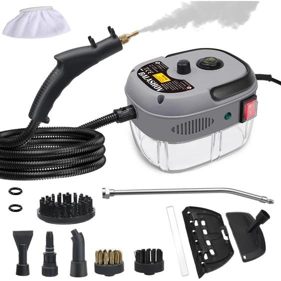 Nettoyeur vapeur - Appareil portatif - Puissance denviron 2500 W - Vapeur sèche à haute pression - Pour usage domestique, cuisine, automobile - Prise européenne 220 V - Couleur : gris