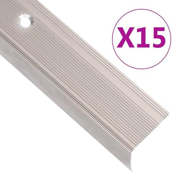 Nez de marche forme en L 15 pcs aluminium 90 cm champagne