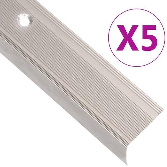 Nez de marche forme en L 5 pcs aluminium 90 cm champagne