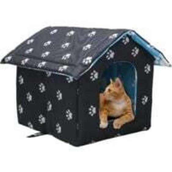 Niche Chat Extérieur, 40 x 38 x 35 cm Maison pour Chat Exterieur, Pliable, Étanche, Maison pour Chat Exterieur Hiver, Niche Chat Exterieur, pour