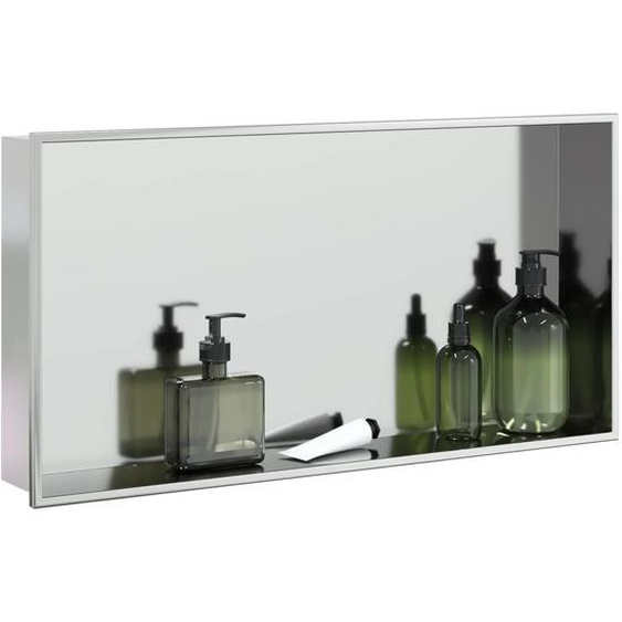 Niche de douche argenté brossé 62x32x9 cm acier inoxydable