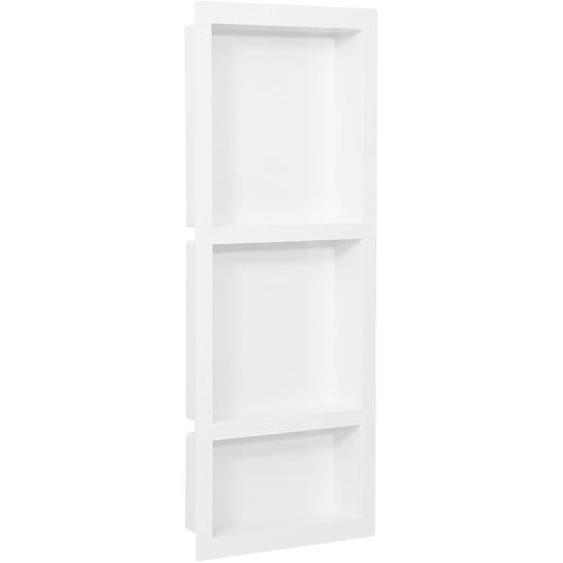 Niche de douche avec 3 compartiments Blanc brillant 41x99x9 cm