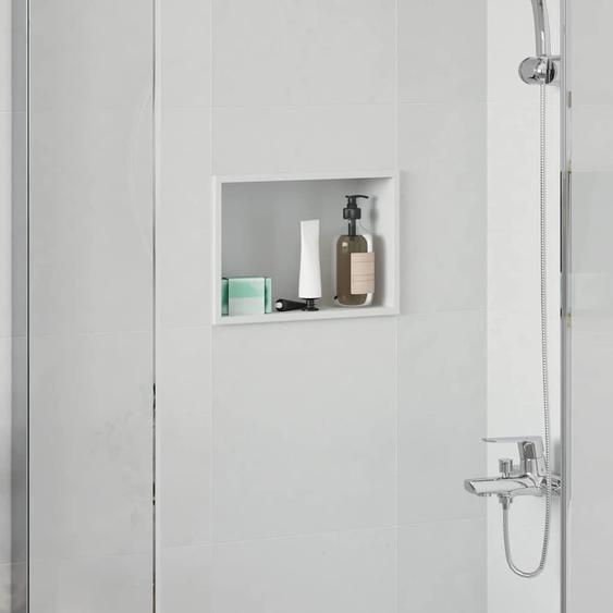 Niche de Douche Blanc 30 x 20 x 9.5 cm Acier inoxydable