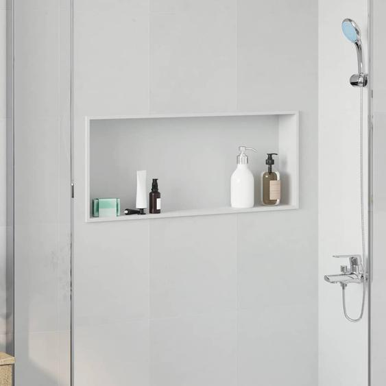 Niche de Douche Blanc 75 x 30 x 9.5 cm Acier inoxydable