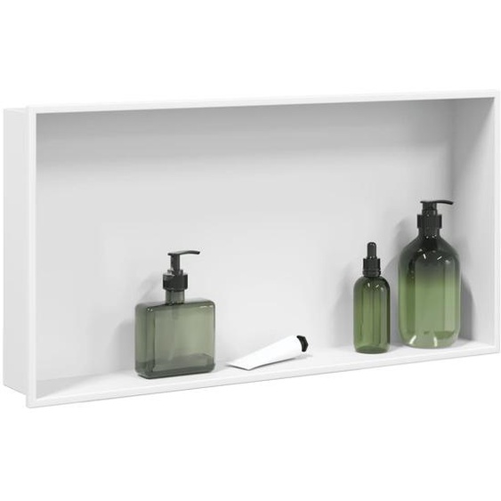 Niche de douche blanc mat 62x32x9 cm acier inoxydable