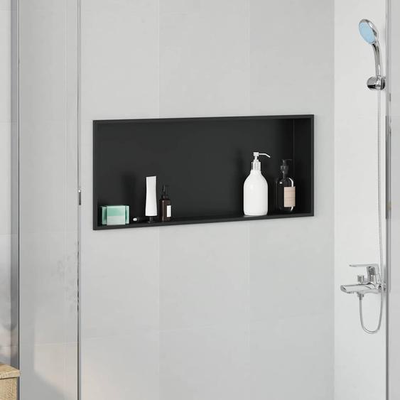 Niche de Douche Noir 75 x 30 x 9.5 cm Acier inoxydable