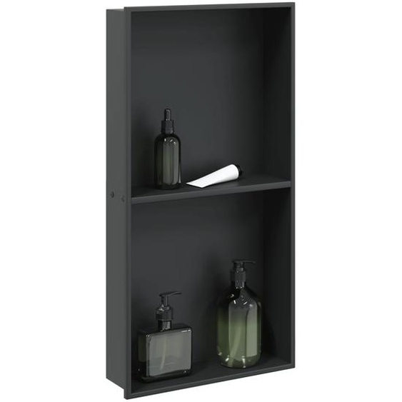 Niche de douche noir mat 32x62x9 cm acier inoxydable