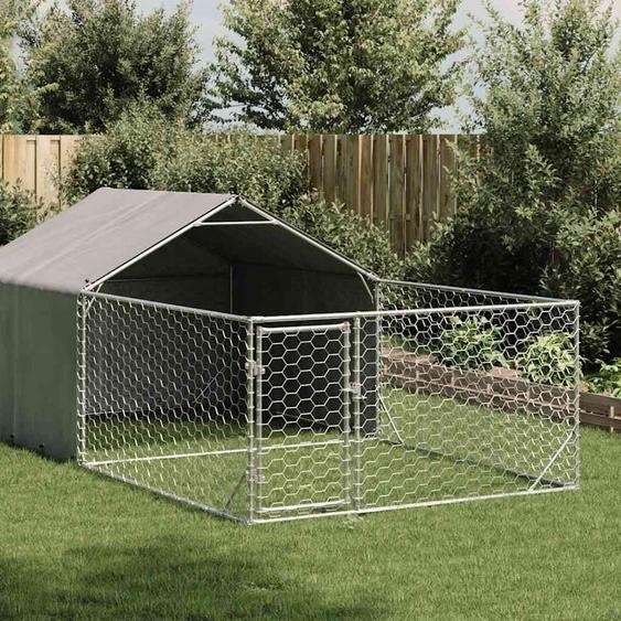 Niche dextérieur pour chien enclos 5x2x1,5 m acier galvanisé