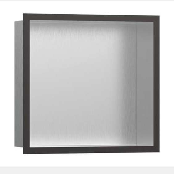 Niche murale fond acier XstarStoris cadre noir chromé brossé