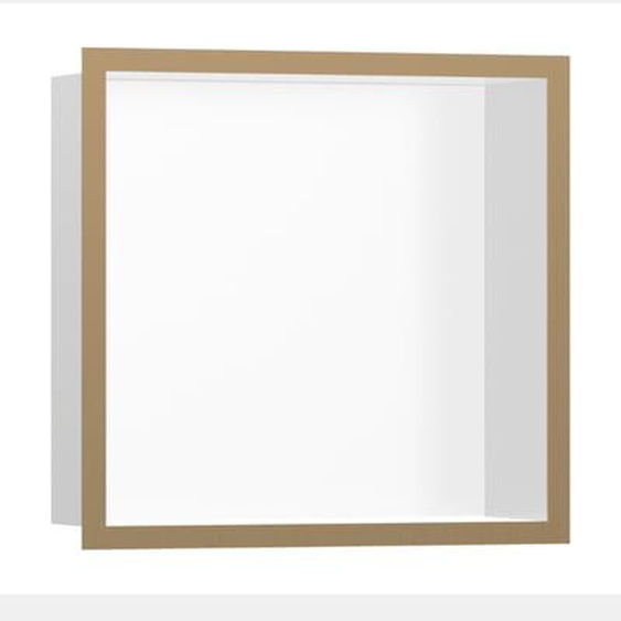 Niche murale fond blanc XstarStoris cadre bronze brossé