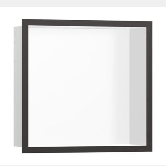 Niche murale fond blanc XstarStoris cadre noir chromé brossé