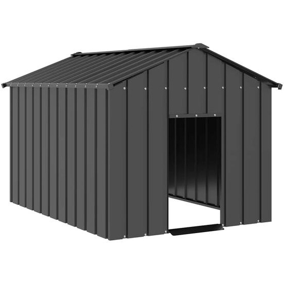 Niche pour chien avec toit noir 113x153x101 cm acier galvanisé