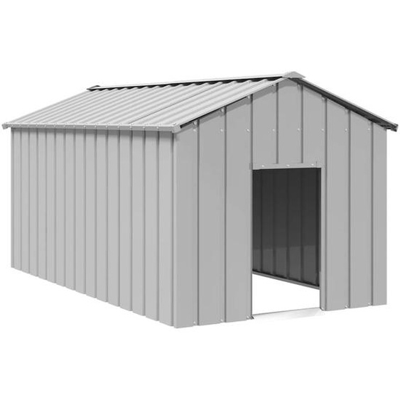Niche pour chien avec toit noir 114x202x101 cm acier galvanisé