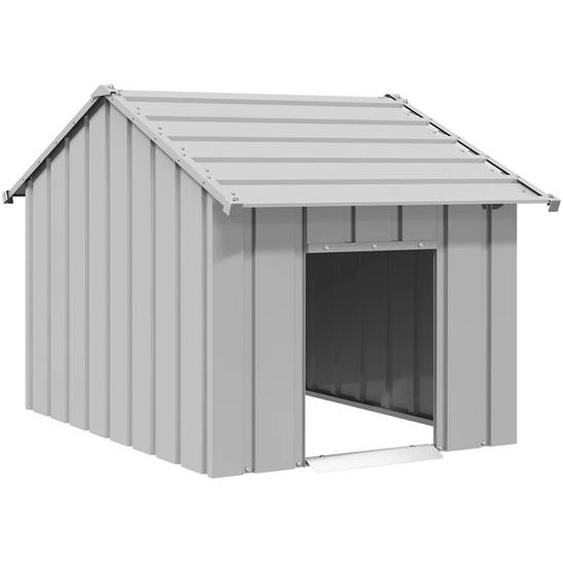 Niche pour chien avec toit noir 83x130x85 cm acier galvanisé