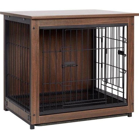 Niche pour chien - Niche - Banc - Marron/Noir - Pour petits chiens - Métal - M