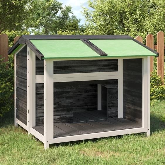 Niche pour chien The Living Store, grise, 96 x 87 x 80,5 cm, en pin massif