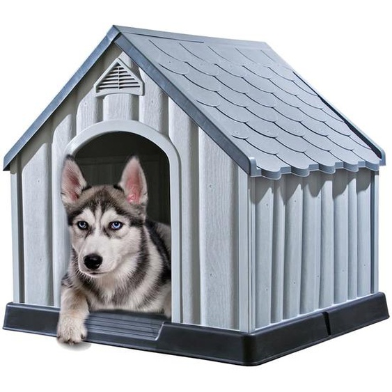 Niche pour chiens Gris 92x87x91 cm Plastique