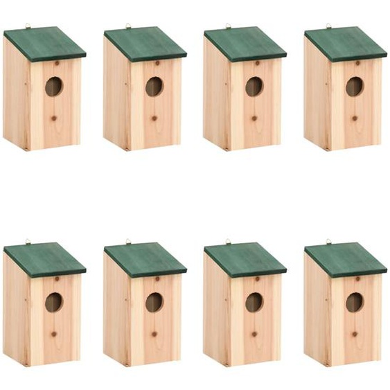 Nichoirs 8 pcs Bois 12x12x22 cm