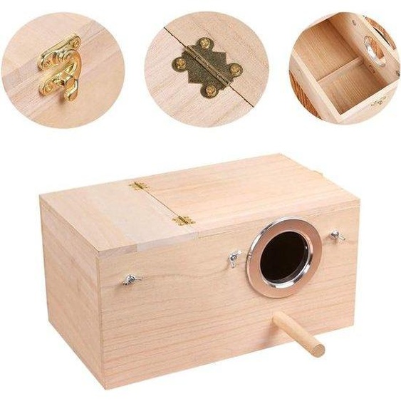 Nid en bois pour perroquets et petits oiseaux (taille XL)
