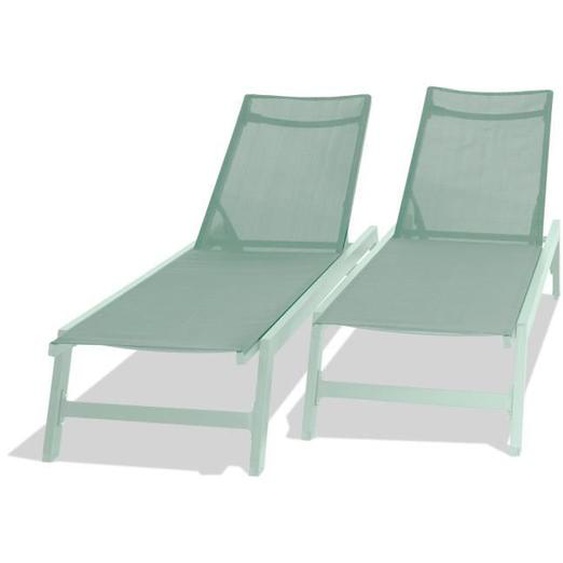 Nilo - Ensemble De 2 Chaises Longues De Jardin En Aluminium Et Textilène. Bains De Soleil Design Avec Dossier Réglable En 5