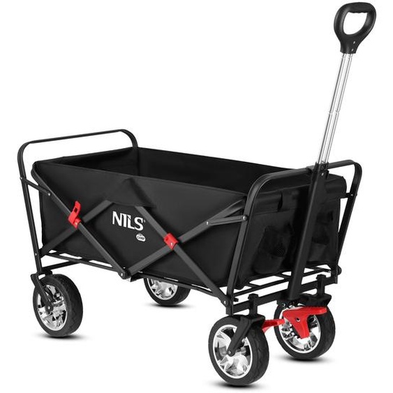 Nils Camp NC2603 Bollerwagen pliable 120L stable cadre en acier Oxford 600D grandes roues pliable