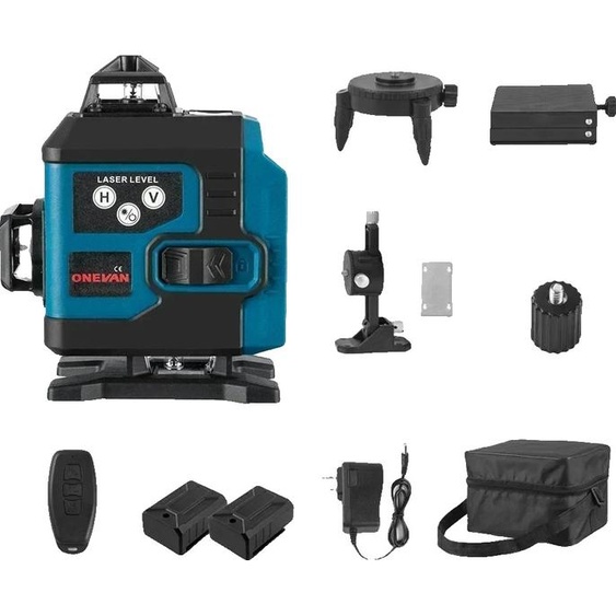 Niveau laser, 16 lignes laser vert, design étanche , 2 batteries EU-Stecker