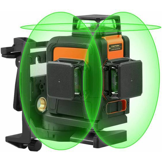 Niveau Laser 3 x 360 °, Lignes Verticales de 2 x 360 ° et Ligne Horizontale à 360 °, Laser Cross Vert 40 m SC-L08 - Todot