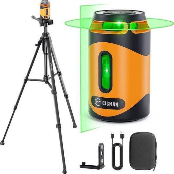 Niveau laser à 360°, rechargeable, magnétique, trépied