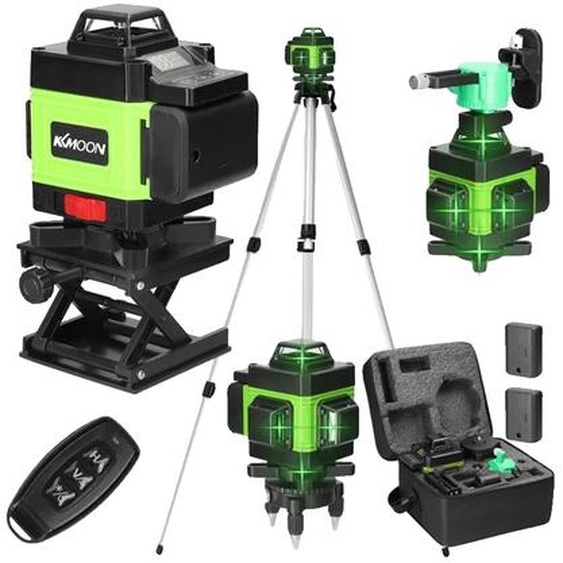 Niveau laser à lumière verte, autonivelant, pile au lithium, 4D 16 lignes TYPE I