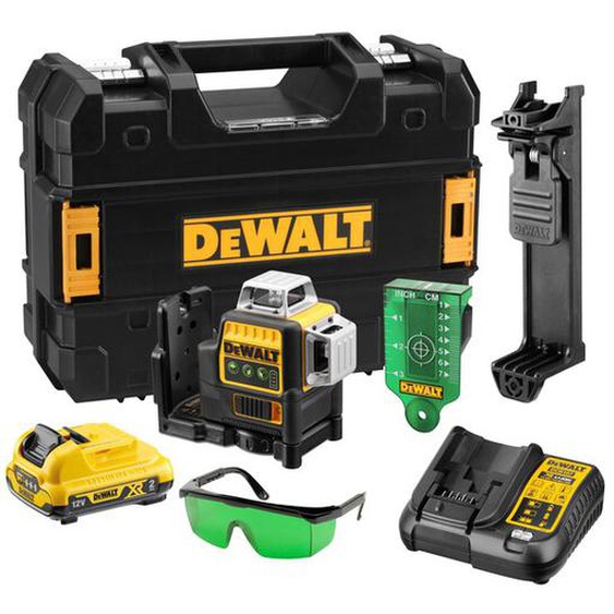 Niveau laser multilignes vert 10,8V XR + 1 batterie 2Ah + chargeur - DEWALT - DCE089D1G-QW