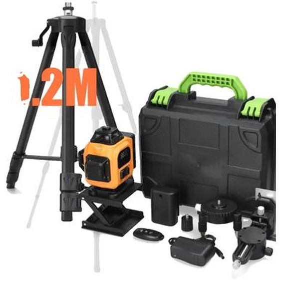 Niveau laser vert, télécommande sans fil, rechargeable, type F Orange