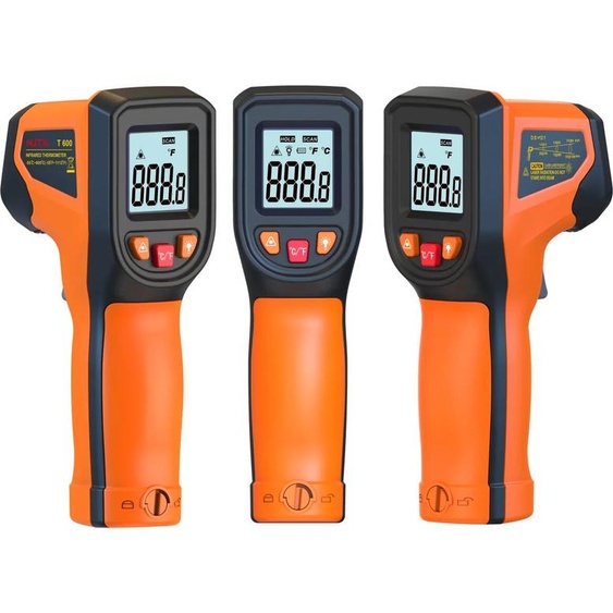 NJTY T600 Thermomètre infrarouge portable Température de chaleur pour testeur de cuisson Four à pizza Grill et moteur - Lecture de température de surface laser