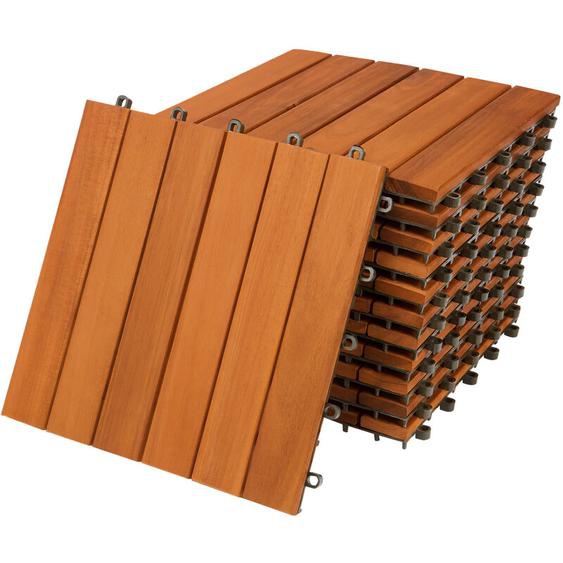 11x Dalles de terrasse en bois dacacia pour 1m² - 30 x 30 cm Jardin extérieur