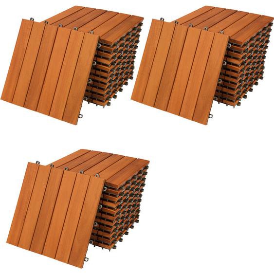 No Brand - 33x Dalles de terrasse en bois dacacia pour 3m² - 30 x 30 cm Jardin extérieur