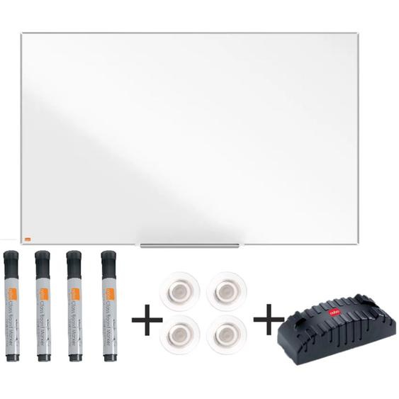 Nobo Pack tableau blanc laqué Nano Clean surface magnétique cadre aluminium L.120 x H.90 cm + 9 accessoires