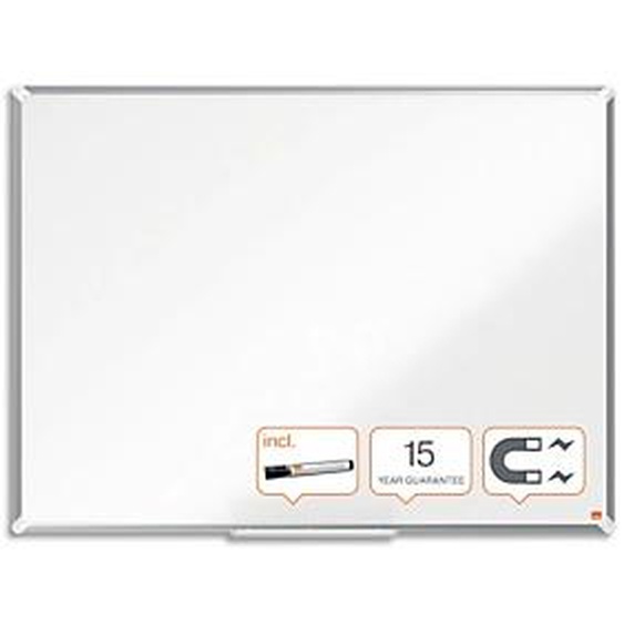 NOBO Tableau blanc acier laqué Premium Plus, 1200 x 900 mm