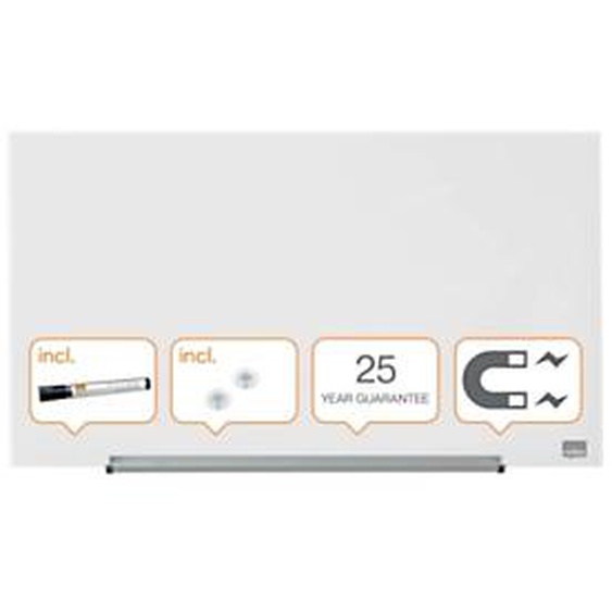 Nobo Tableau blanc verre trempé Diamond - Surface magnétique - L.70 x H.40 cm