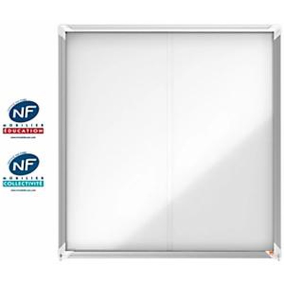 Nobo Vitrine dintérieur Premium Plus portes coulissantes fond magnétique 12 feuilles A4  - 92 x 97 cm