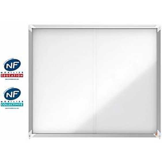 Nobo Vitrine dintérieur Premium Plus portes coulissantes fond magnétique 15 feuilles A4  - 114 x 97 cm