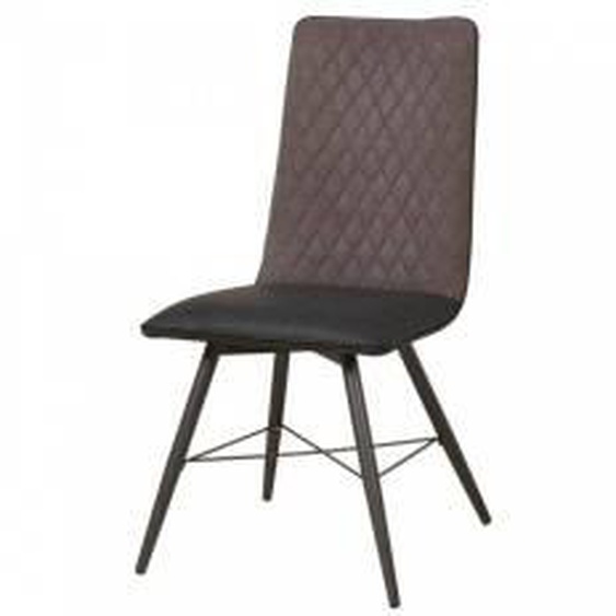 Noir Lot de 2 chaises de table ORKNEY bi-matière Noir  - Tissu - 0