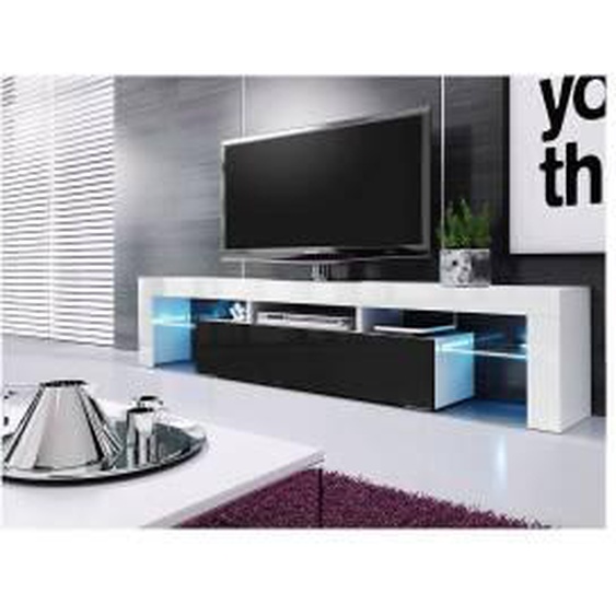 Noir Meuble TV 190cm GUSTAVE Noir  - Panneaux de particules - 0