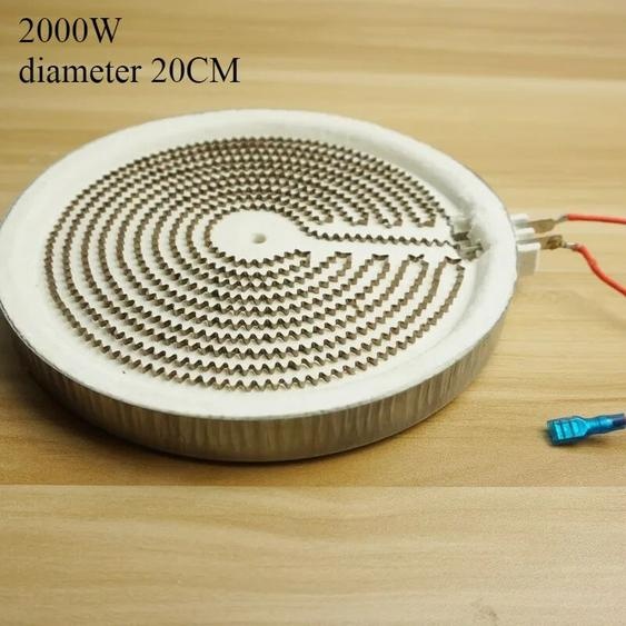 NONE 1 pièces AC220V 2000W 20cm poêle élément chauffant radiant cuisinière électrique en céramique plaque chauffante accessoires élémentaires radiants