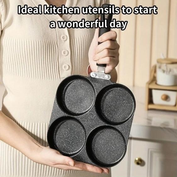 NONE 1 poêle à omelette antiadhésive en fonte, cuiseur à crêpes et à hamburgers, adaptée aux cuisinières à gaz et électriques, conception multi-brûleurs, idéal